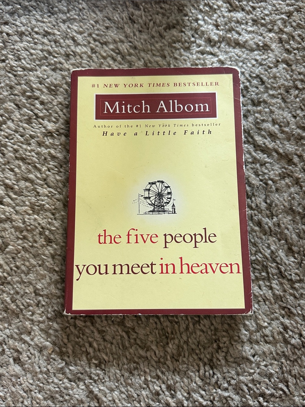 Mitch Albom "The Five People You Meet in Heaven" - Yellow & Red Paperback